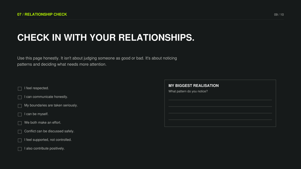 Better Relationships — actual self-awareness page